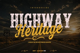 Highway Heritage Font: Timeless Typography for Bold Designs